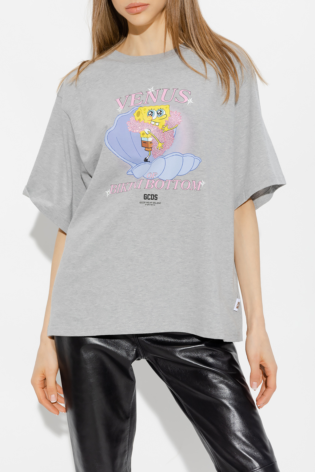 【GCDS】X SPONGEBOB GCDS x SpongeBob Printed cotton-jersey T-shirt Dress | Grey